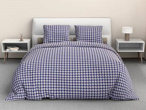 Комплект белья из бязи "Бэлио" 1,5 сп. (1 нав. 70х70), 405 Лайн вид 2 синий